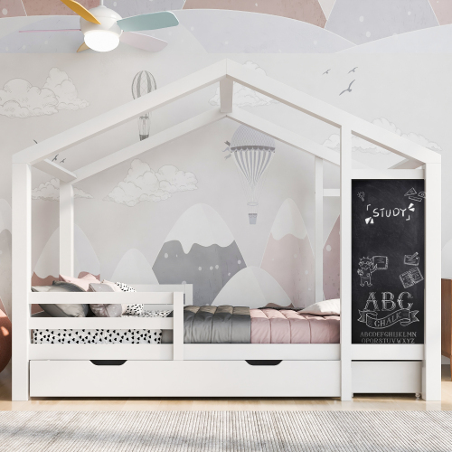 Kinder-Hausbett aus Massivholz-OKWISH