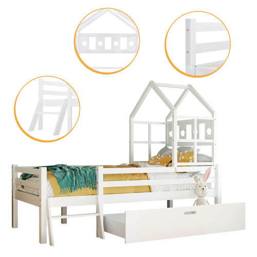 Hochbett aus Massivholz-OKWISH