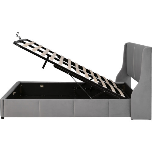 Polsterbett,Ohrform,Kissenkopfteil,Doppelbett,hydraulisches Funktionsbett