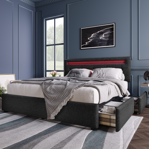 Polsterbett mit Holzlattenrahmen-OKWISH