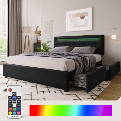 Polsterbett mit Holzlattenrahmen-OKWISH