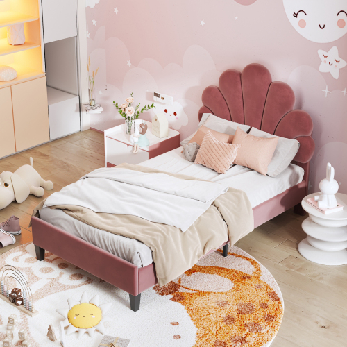 Hautfreundliches Polsterbett mit Blumenmuster-OKWISH