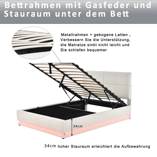 Hydraulisch hochfahrbares Polsterbett-OKWISH
