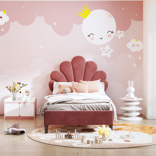 Hautfreundliches Polsterbett mit Blumenmuster-OKWISH