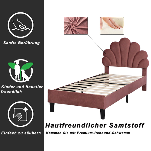 Hautfreundliches Polsterbett mit Blumenmuster-OKWISH