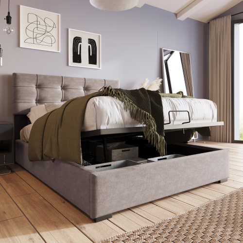 Hydraulisches, mit Samt gepolstertes Bett-OKWISH