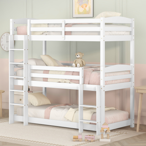 Single-Size-Holz-Dreier-Etagenbett für Kinder,  90*200cm