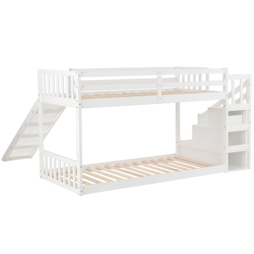 Etagenbett mit Treppe und Rutsche-OKWISH