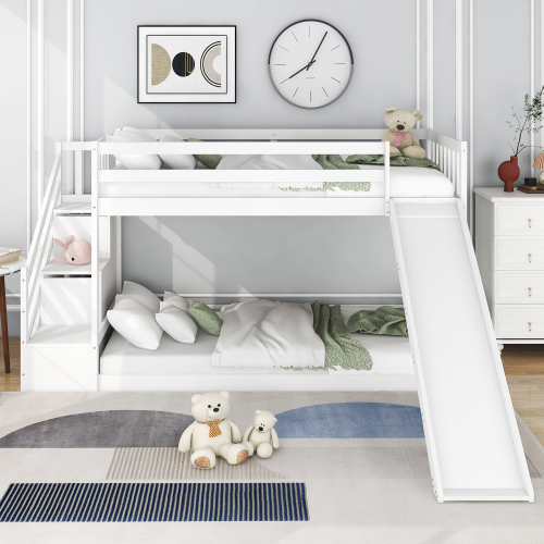 Etagenbett mit Treppe und Rutsche-OKWISH