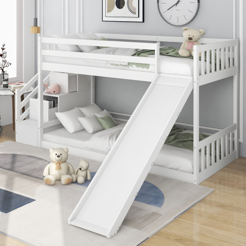 Etagenbett mit Treppe und Rutsche-OKWISH