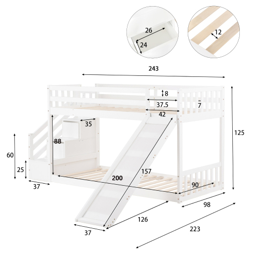 Etagenbett mit Treppe und Rutsche-OKWISH