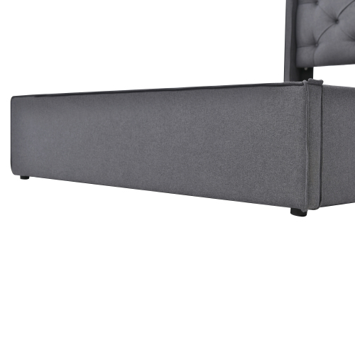 Hydraulisch Doppelbett Polsterbett,Bett mit Lattenrost aus Metallrahmen