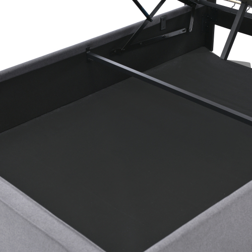 Hydraulisch Doppelbett Polsterbett,Bett mit Lattenrost aus Metallrahmen