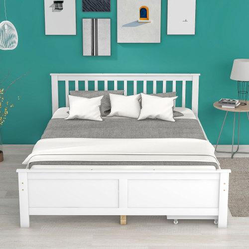 Doppelbett mit Rahmen aus Kiefernholz-OKWISH