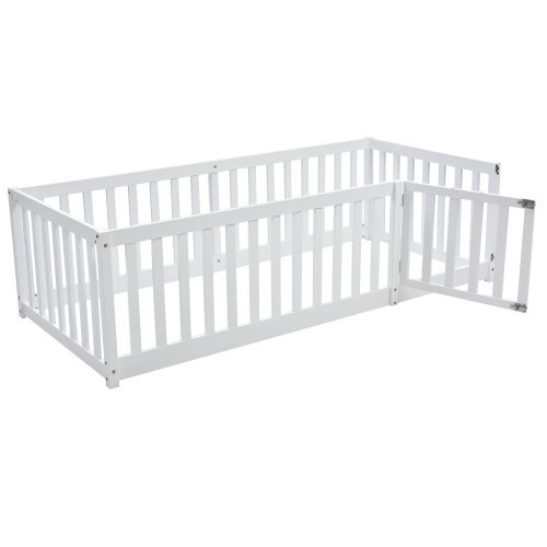 Kinderbett mit Vollabtrennung. Mehrzweckbettrahmen umbaubar in zwei getrennte Betten