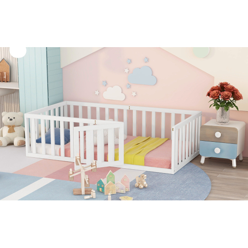 Kinderbett mit Vollabtrennung. Mehrzweckbettrahmen umbaubar in zwei getrennte Betten