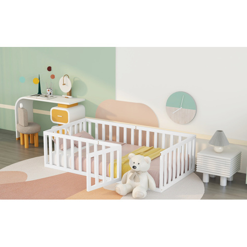 Kinderbett mit Vollabtrennung. Mehrzweckbettrahmen umbaubar in zwei getrennte Betten