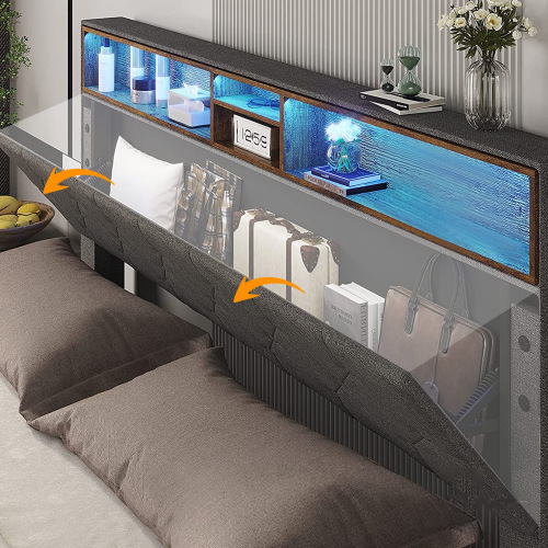 Multifunktionsbett mit Holzlattenrahmen-OKWISH