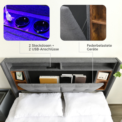 Gepolstertes Doppelbett-OKWISH