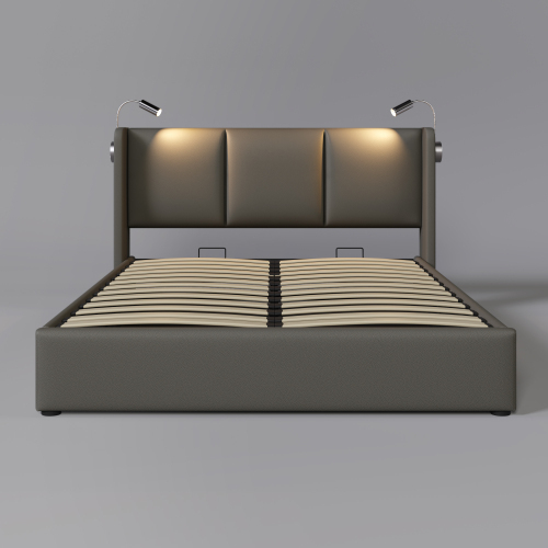 Hydraulisches Doppelbett aus PU-Material-OKWISH