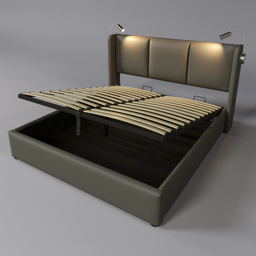 Hydraulisches Doppelbett aus PU-Material-OKWISH