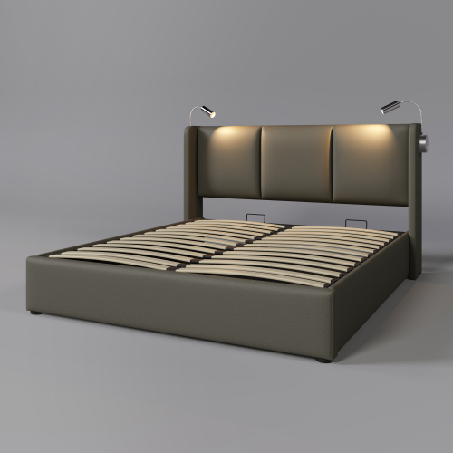 Hydraulisches Doppelbett aus PU-Material-OKWISH
