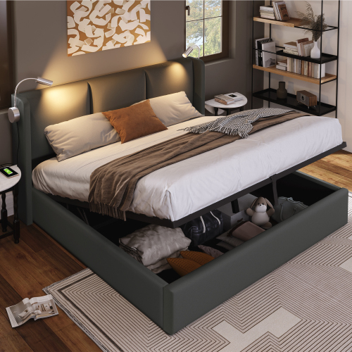 Hydraulisches Doppelbett aus PU-Material-OKWISH