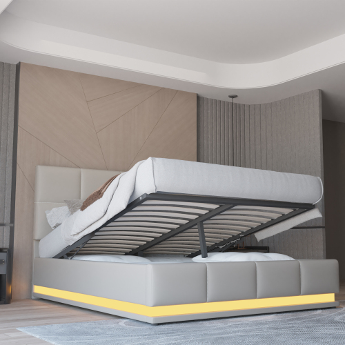 Höhenverstellbares gepolstertes Doppelbett-OKWISH