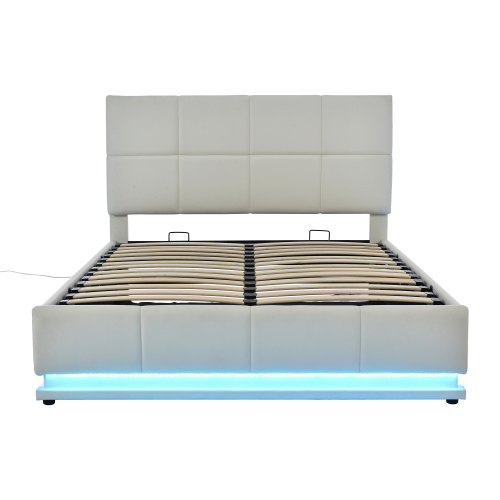Gepolstertes Kopfteil und hydraulisches Doppelbett-OKWISH