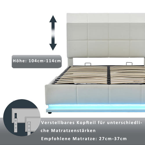 Höhenverstellbares gepolstertes Doppelbett-OKWISH