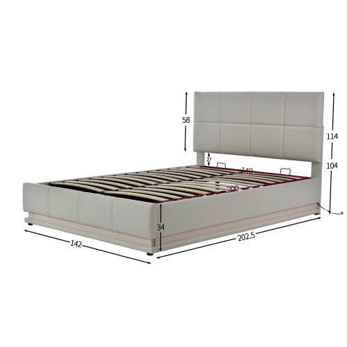 Höhenverstellbares gepolstertes Doppelbett-OKWISH