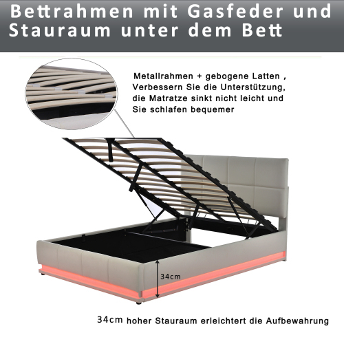 Höhenverstellbares gepolstertes Doppelbett-OKWISH
