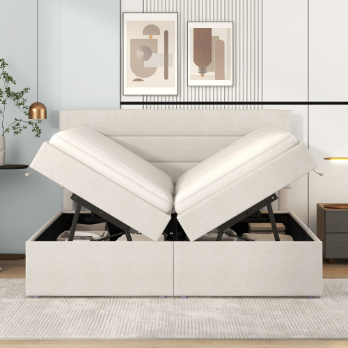 Lattenrost-Doppelbett mit Metallrahmen-OKWISH