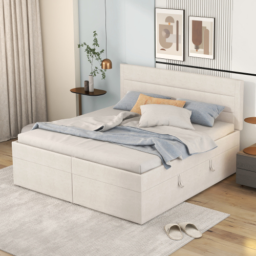Lattenrost-Doppelbett mit Metallrahmen-OKWISH