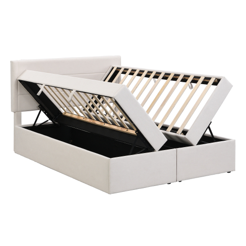 Lattenrost-Doppelbett mit Metallrahmen-OKWISH