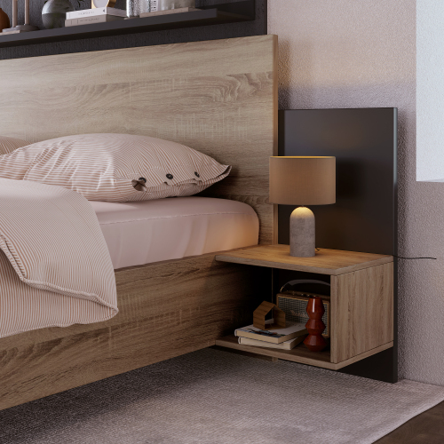 Modernes Doppelbett aus Holz-OKWISH