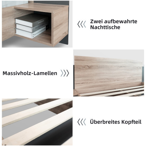 Modernes Doppelbett aus Holz-OKWISH