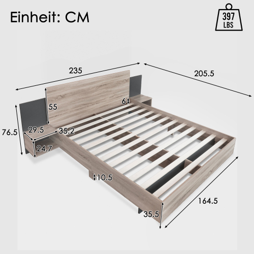 Modernes Doppelbett aus Holz-OKWISH