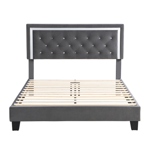 Holzlatten tragen das gepolsterte Bett-OKWISH