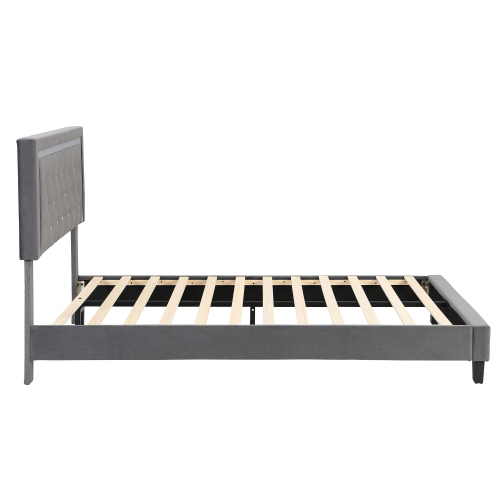 Holzlatten tragen das gepolsterte Bett-OKWISH