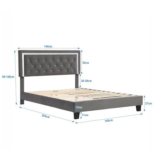 Holzlatten tragen das gepolsterte Bett-OKWISH