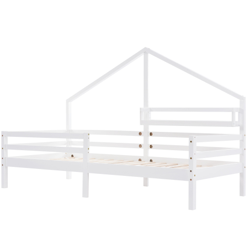 Hausbett Kinderbett mit Ablageregal Kaminform