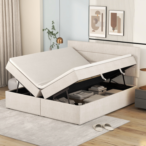 Lattenrost-Doppelbett mit Metallrahmen-OKWISH