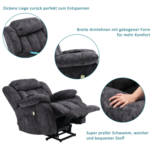 Beheizter und vibrierender elektrischer Massage-Polstersessel-OKWISH