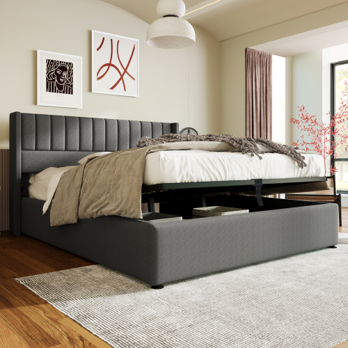 Hochwertiges hydraulisches Doppelbett mit Lattenrost-OKWISH