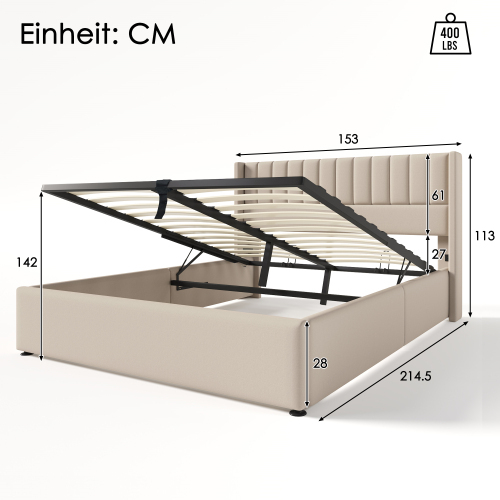 Gepolstertes hydraulisches Doppelbett-OKWISH