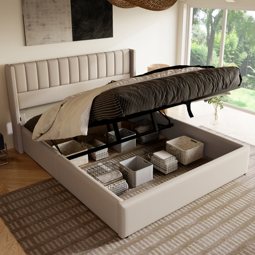 Gepolstertes hydraulisches Doppelbett-OKWISH