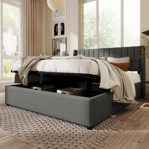 Hochwertiges hydraulisches Doppelbett mit Lattenrost-OKWISH
