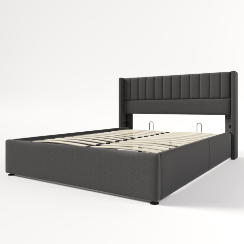Hochwertiges hydraulisches Doppelbett mit Lattenrost-OKWISH