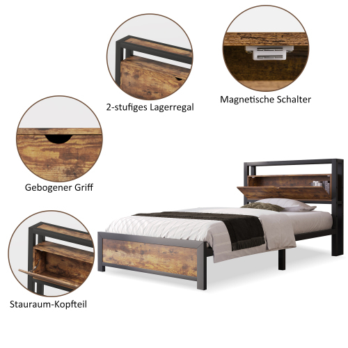 Metallbett mit Metalllattenrost-OKWISH